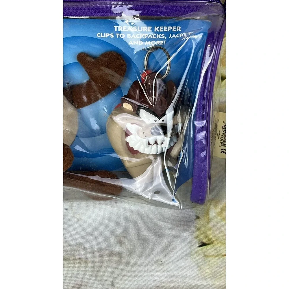 TAZ Plush and Keychain Change Purse Clip Looney Toons 1994 Warner Applause NOS